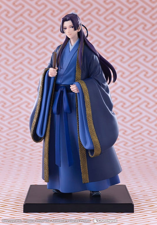 Kotobukiya Oshi Works Jinshi figure from The Apothecary Diaries, front view in navy court robes