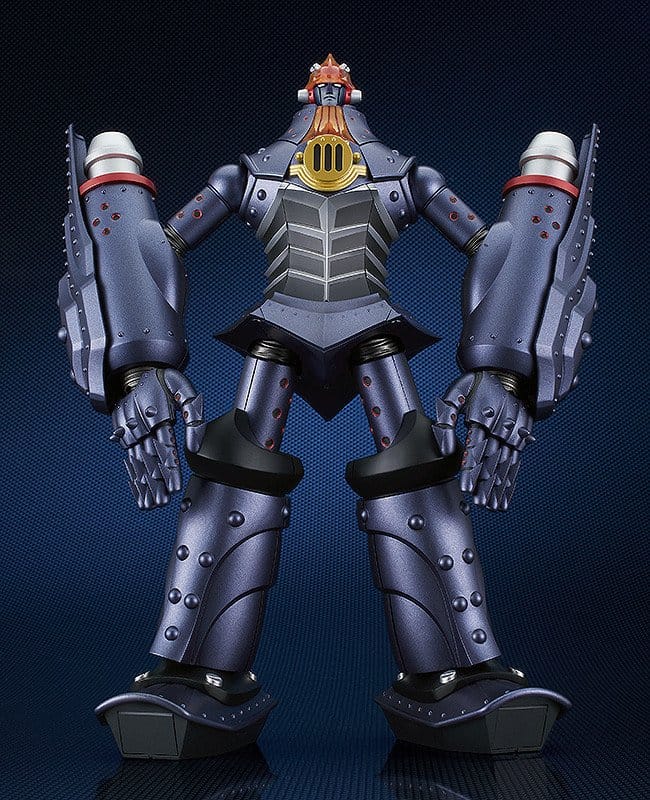 Moderoid Big O assembled model kit, front view on a dark blue backdrop