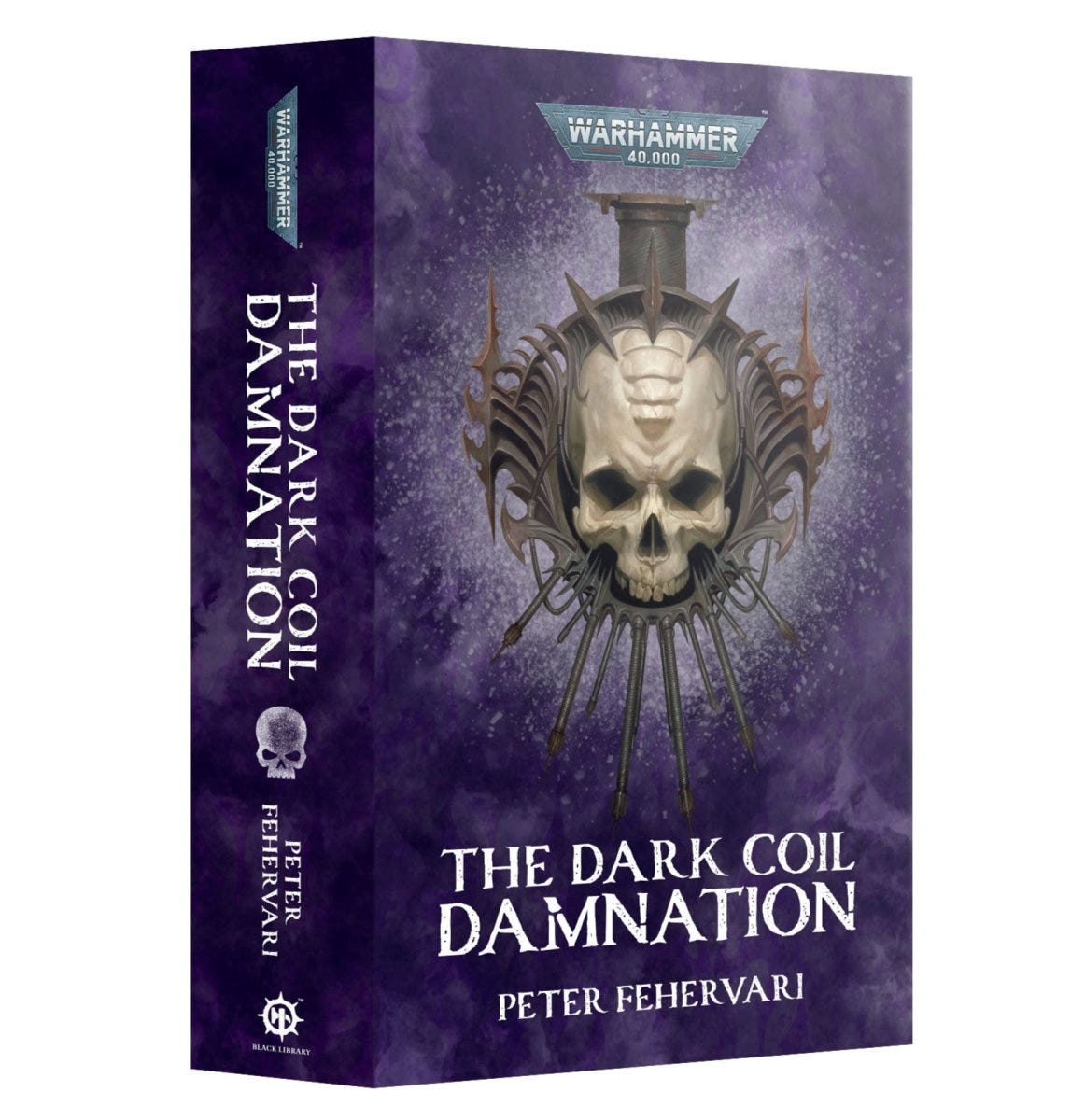 The Dark Coil: Damnation omnibus by Peter Fehervari, paperback cover with a skull emblem
