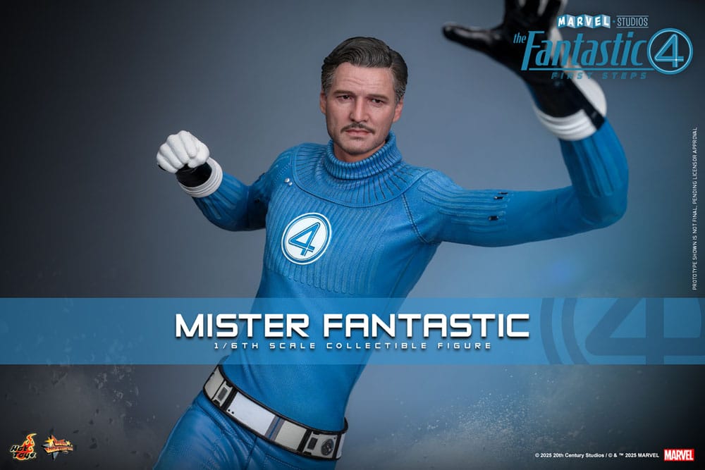 Hot Toys Mister Fantastic promo banner with stretched gloved arm raised