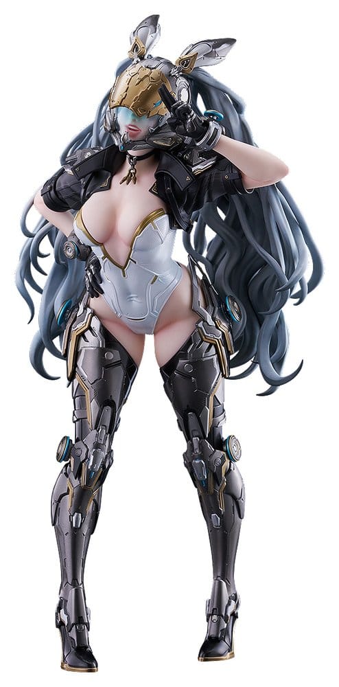 The First Descendant 1/7 scale figure Ultimate Bunny with hand on her metallic mask