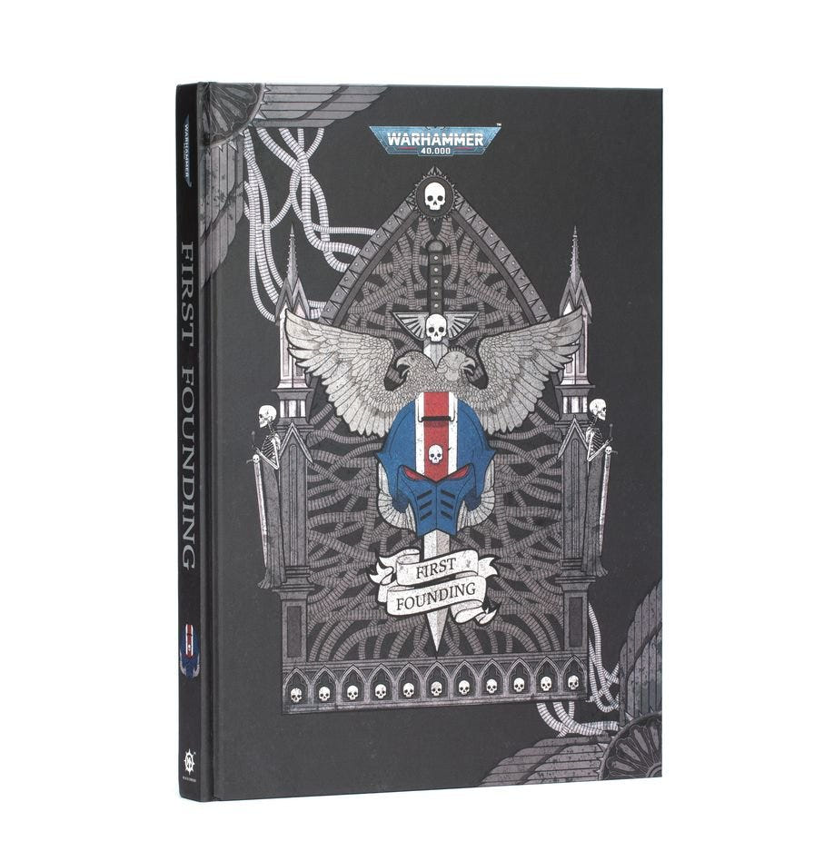 The First Founding hardback art book cover, Games Workshop Warhammer 40,000 Space Marines