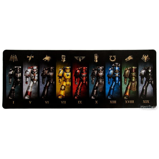 Warhammer The Horus Heresy Loyalist Legion desk mat showing nine loyal Space Marine Legions