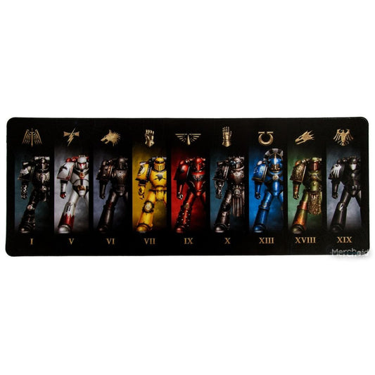 Warhammer The Horus Heresy Loyalist Legion desk mat showing nine loyal Space Marine Legions