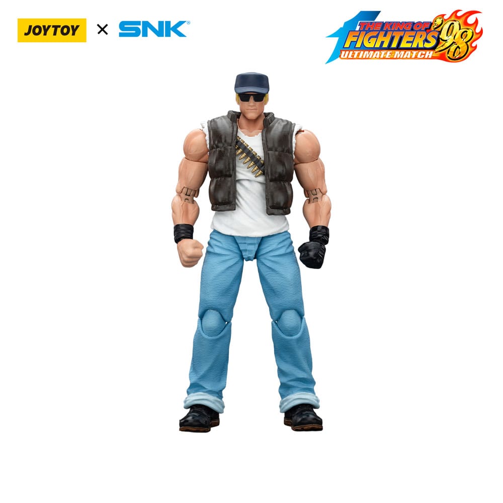 JoyToy King of Fighters '98 Clark Still figure, front view with JoyToy x SNK logos, on white