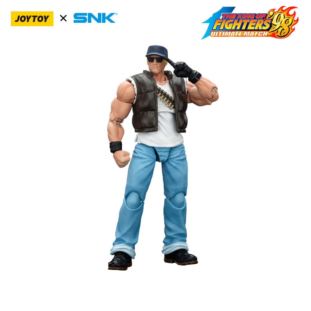 JoyToy King of Fighters '98 Clark Still figure, front view touching cap brim, on white