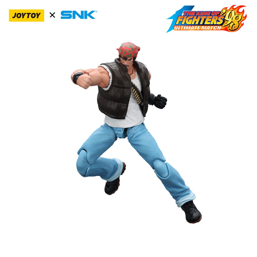 JoyToy King of Fighters '98 Ralf Jones figure, wide fighting stance, on white