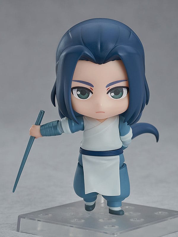 Wuxian Nendoroid holding his metal sword with a combat expression