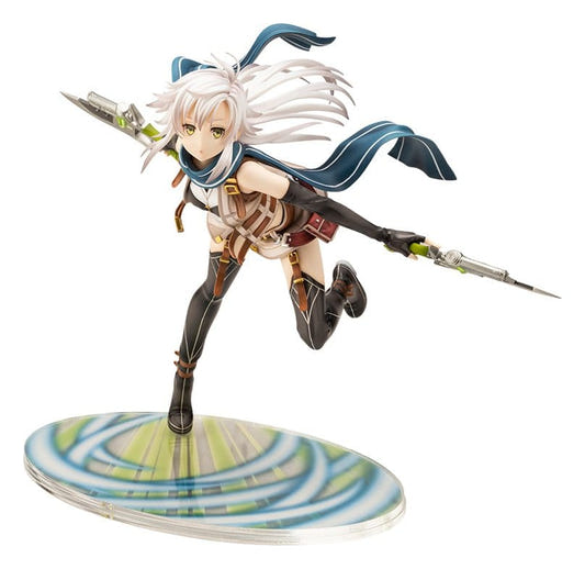 Kotobukiya Legend of Heroes Fie Claussell 1/8 figure dashing with twin gunswords on swirl base