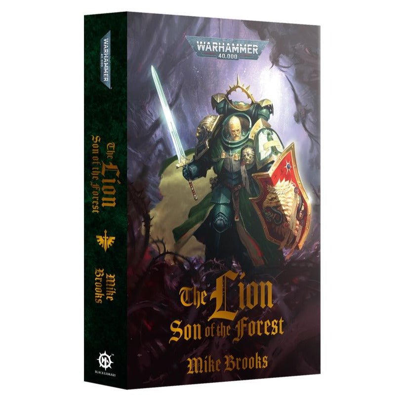 The Lion: Son of the Forest paperback by Mike Brooks, cover showing Lion El'Jonson in green armour