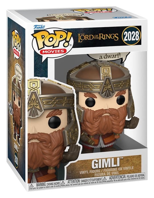 Gimli Funko POP! Movies vinyl figure in its The Lord of the Rings window box, number 2028