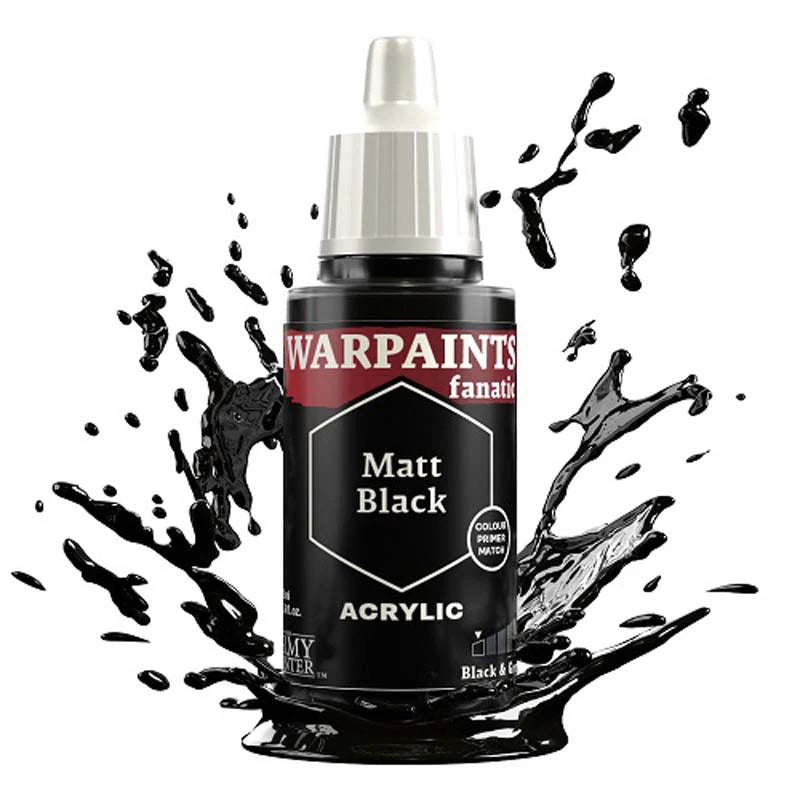 Army Painter Warpaints Fanatic: Matt Black 18ml - Loaded Dice