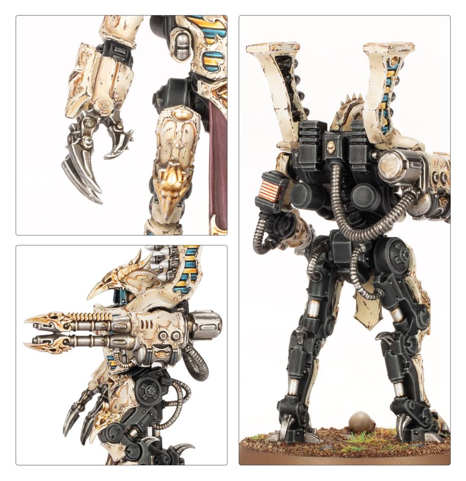 Close-ups of Sekhetar Robot claws, missile rack and rear armour