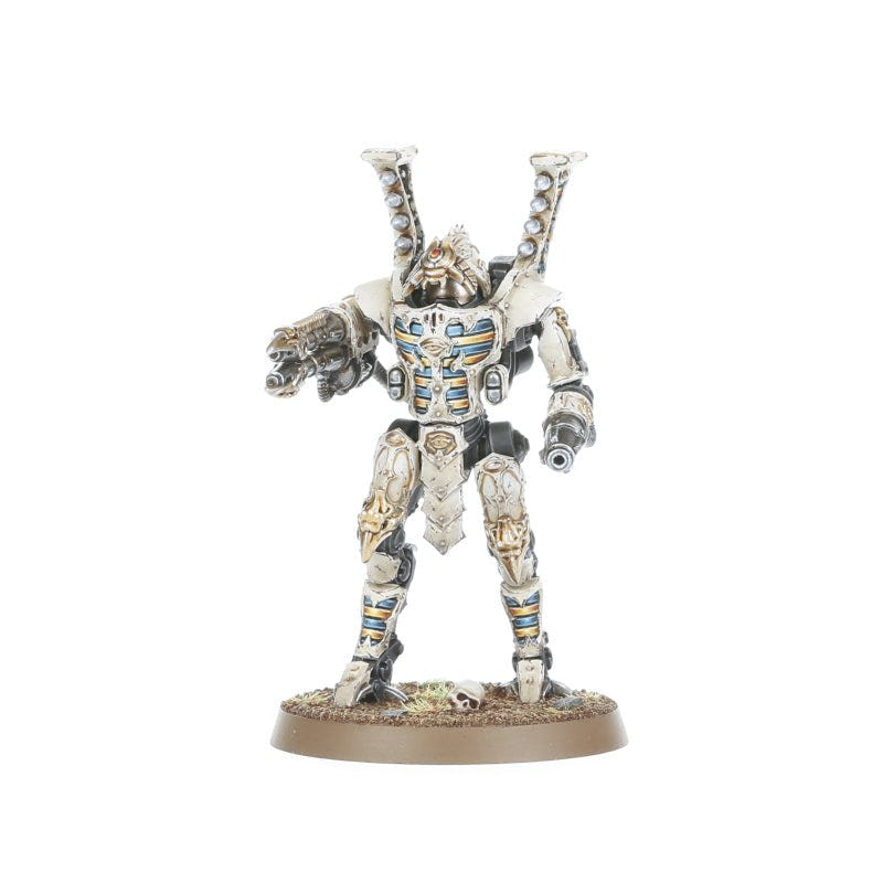Painted Sekhetar Robot with twin weapon arms, front view