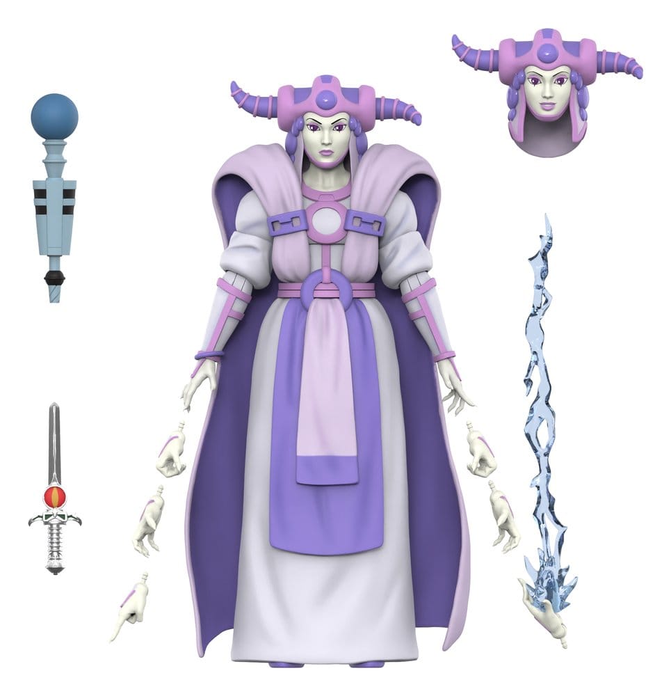 Super7 ThunderCats Ultimates Jagara in lilac robes with alternate head, sceptre, sword and effect