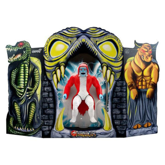 Super7 ThunderCats Mumm-Ra's Tomb transformation chamber with mummy figure standing inside