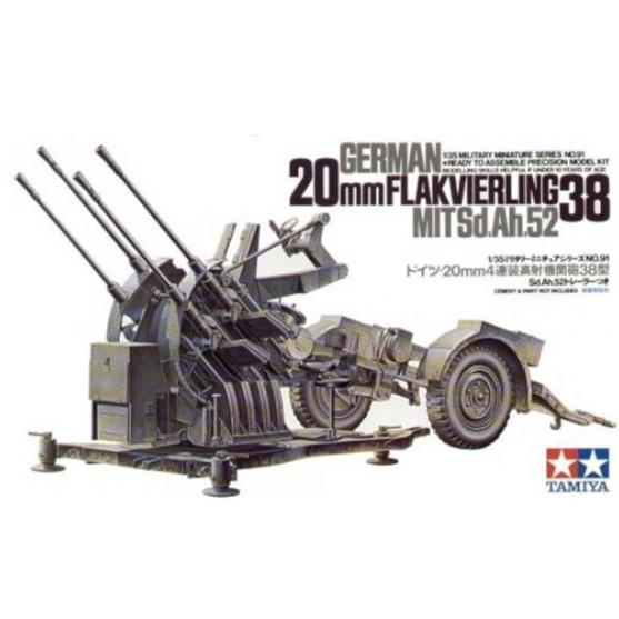 Tamiya 1:35 German 2cm Flakvierling 38 - 35091 - Loaded Dice