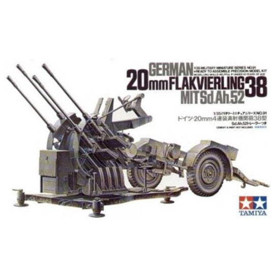 Tamiya 1:35 German 2cm Flakvierling 38 - 35091 - Loaded Dice