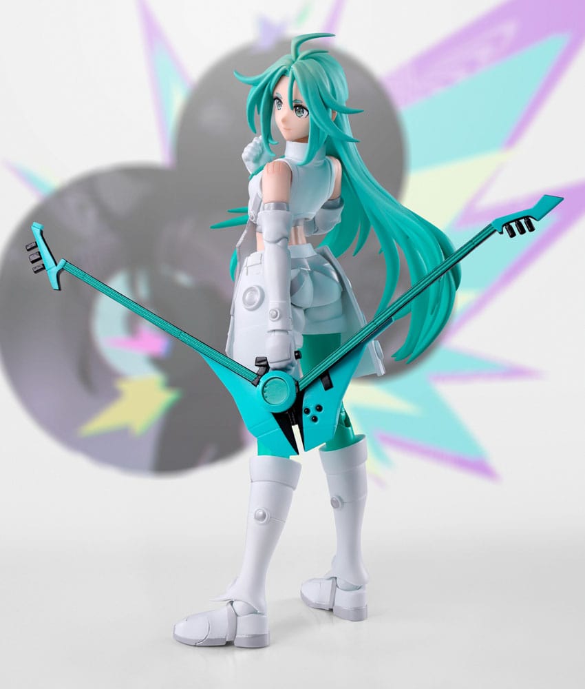Lucky Cyan S.H.Figuarts figure standing with the guitar slung behind her