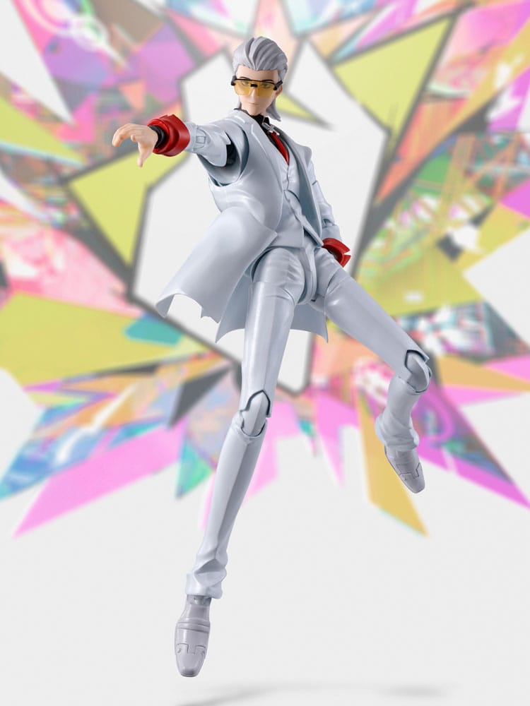 X S.H.Figuarts figure mid-air in a dynamic kicking pose