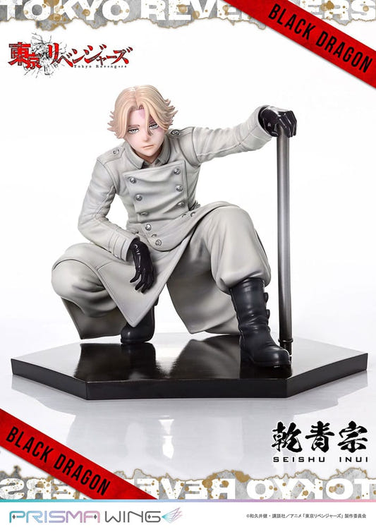 Prime 1 Studio PRISMA WING 1/7 Seishu Inui statue from Tokyo Revengers crouching with a pipe