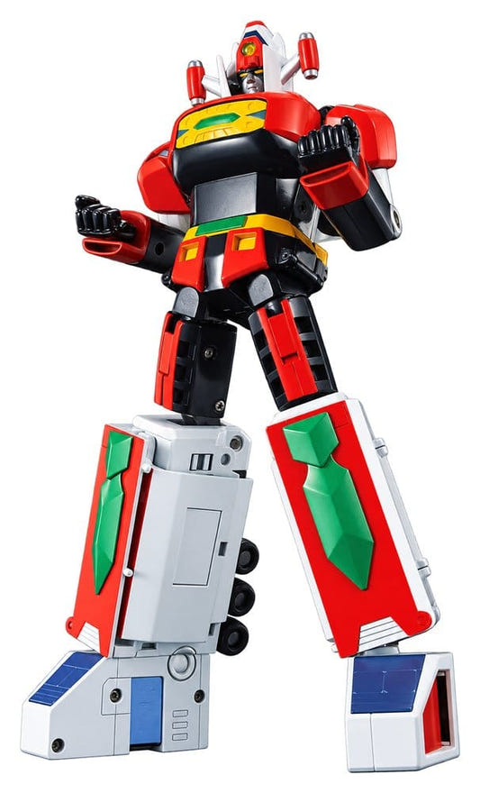 Tosho Daimos Soul of Chogokin GX-43 Daimos diecast robot figure in red, white and green