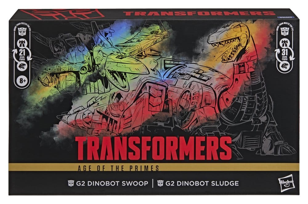 Hasbro Transformers Age of the Primes G2 Dinobot Swoop and Sludge Leader Class box front