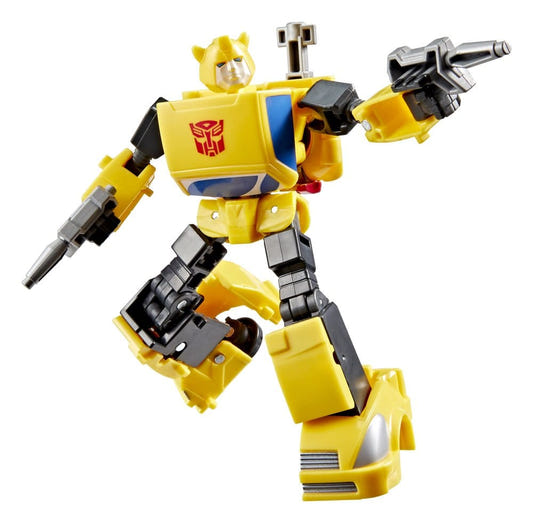 Transformers Studio Series Devastation Bumblebee Deluxe figure leaping with blasters
