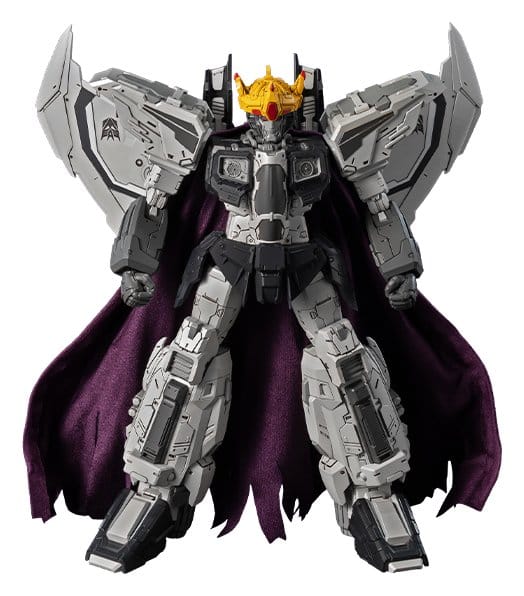 ThreeZero Transformers MDLX Fallen Coronation Starscream figure with crown and cape, on white