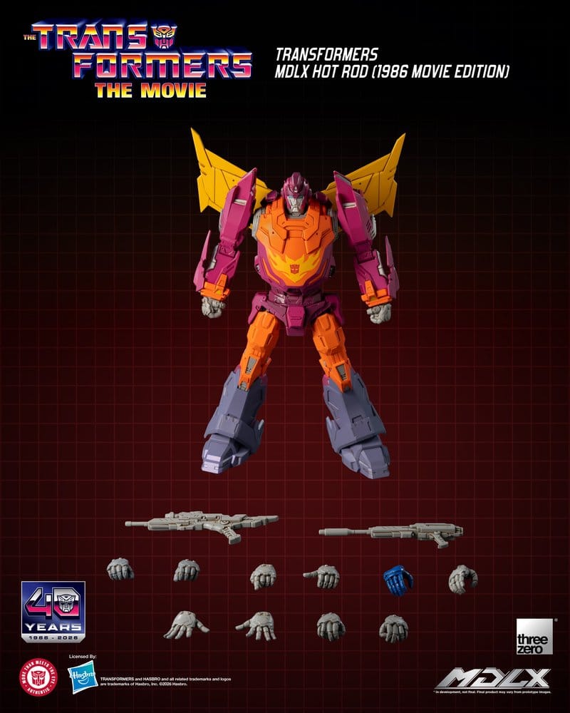 MDLX Hot Rod figure with laser blaster, blaster rifle and interchangeable hands