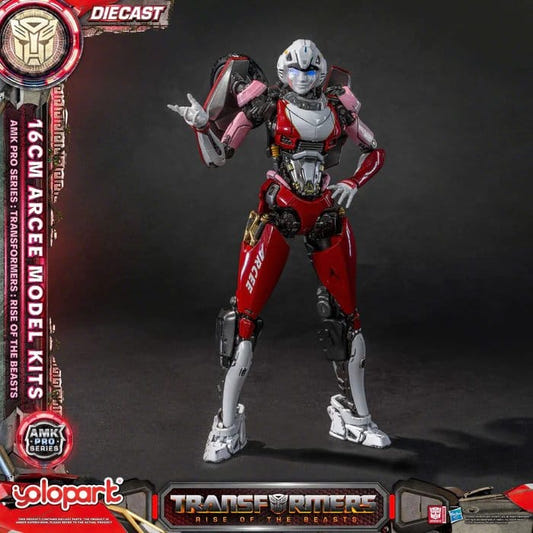 Yolopark AMK Pro Series Arcee model kit from Transformers: Rise of the Beasts, built, front view