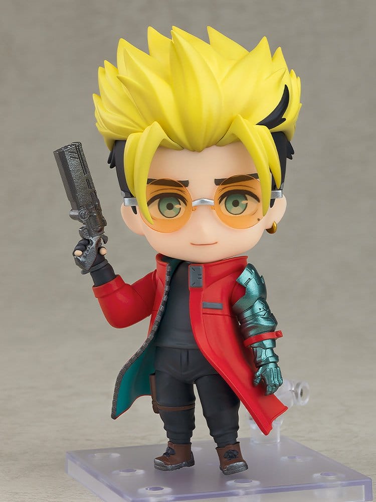 Trigun Nendoroid Vash the Stampede Stargaze Ver., gun raised pose on clear stand