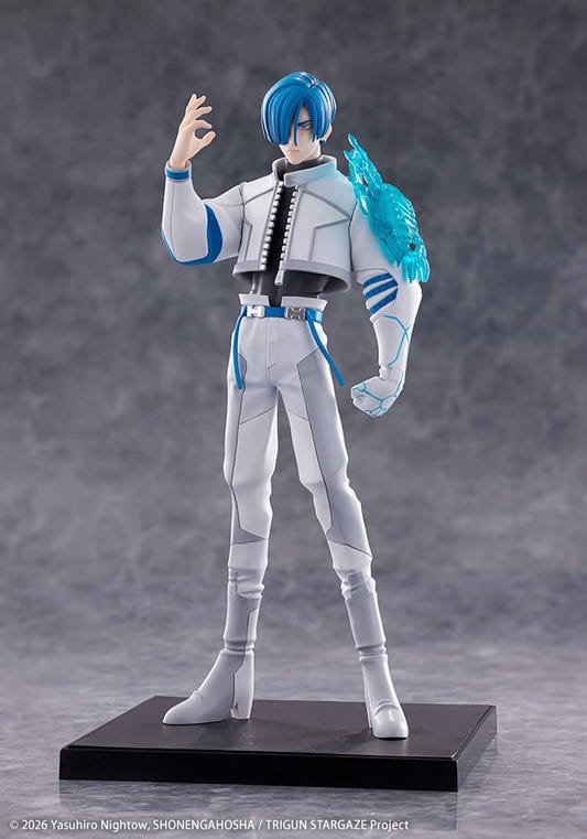 Kotobukiya Oshi Works Legato Bluesummers figure from Trigun Stampede, front view in white outfit