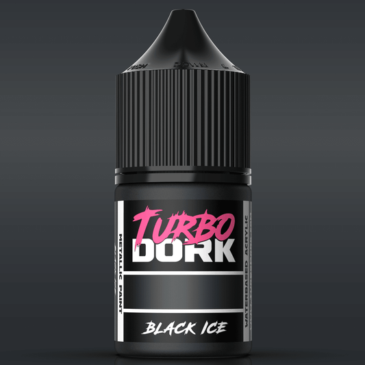 Turbo Dork Black ICE metallic acrylic paint 22ml dropper bottle