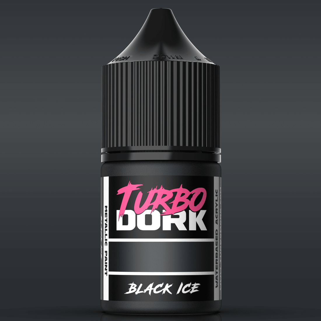 Turbo Dork Black ICE metallic acrylic paint 22ml dropper bottle
