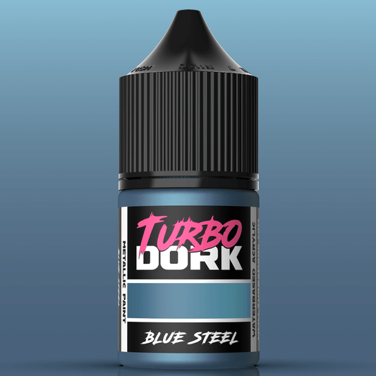 Turbo Dork Blue Steel metallic acrylic paint 22ml dropper bottle
