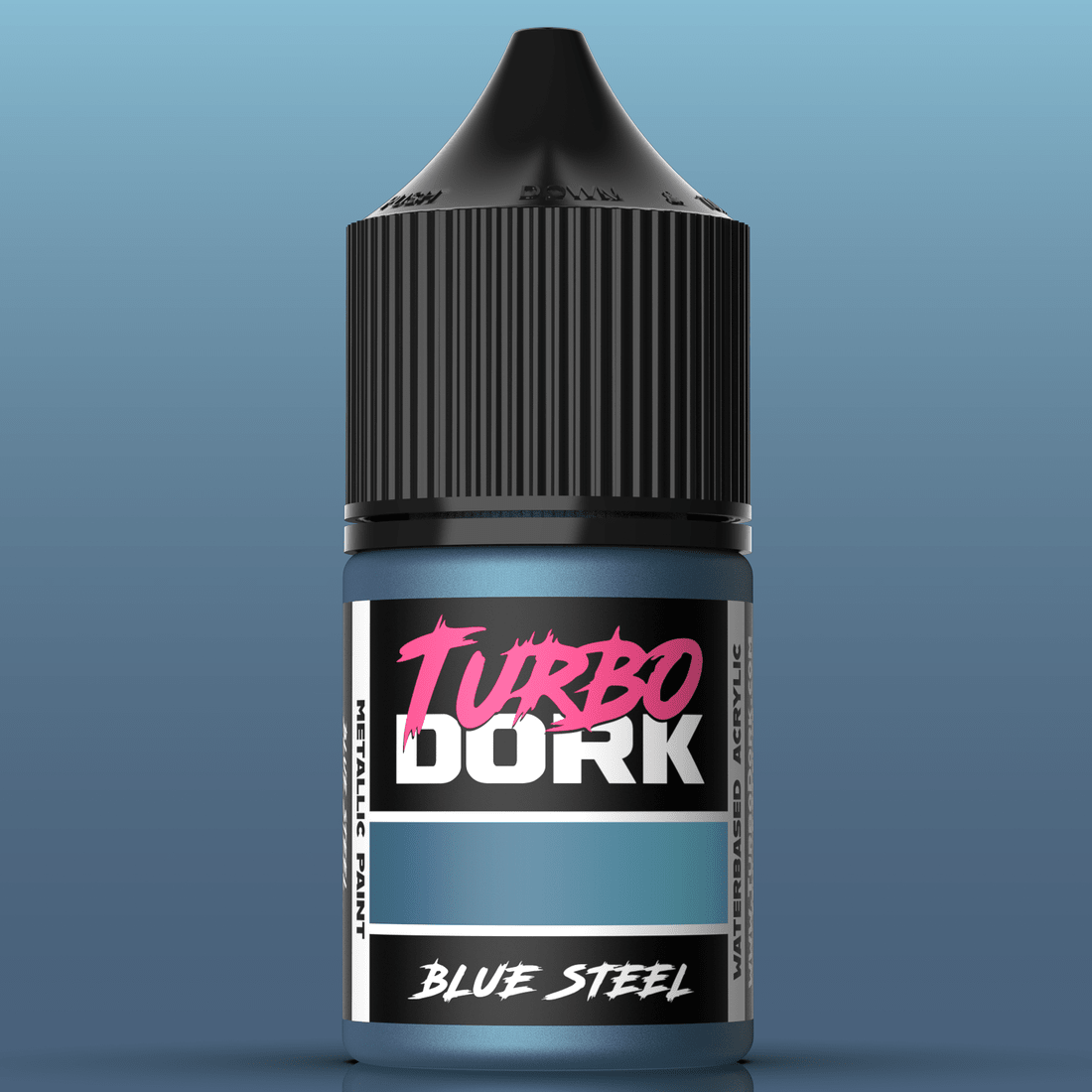 Turbo Dork Blue Steel metallic acrylic paint 22ml dropper bottle
