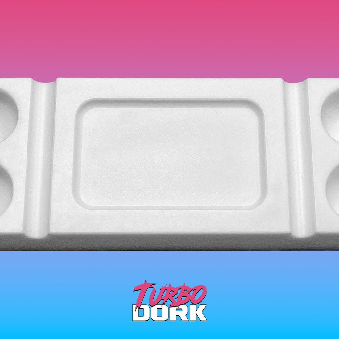 Close-up of the central mixing area on the Turbo Dork silicone dry palette