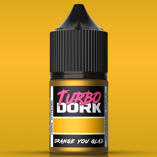 Turbo Dork Orange You Glad metallic acrylic paint 22ml dropper bottle