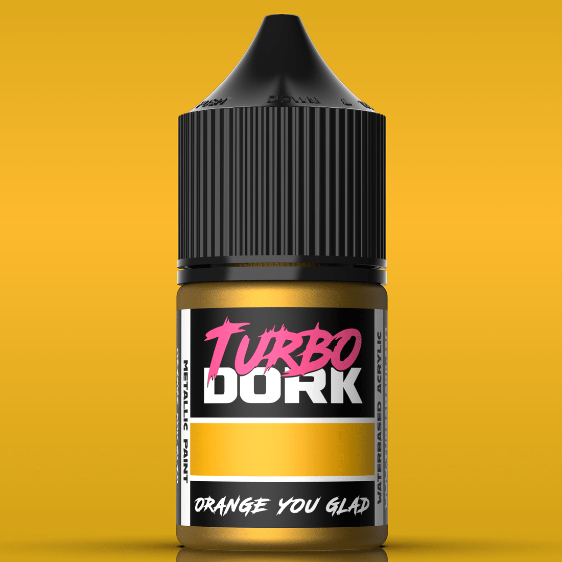 Turbo Dork Orange You Glad metallic acrylic paint 22ml dropper bottle