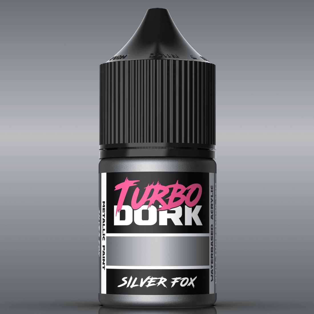 Turbo Dork Silver Fox metallic acrylic paint 22ml dropper bottle