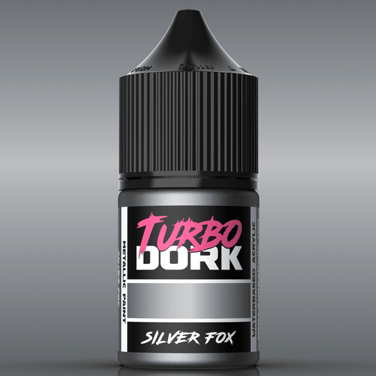 Turbo Dork Silver Fox metallic acrylic paint 22ml dropper bottle