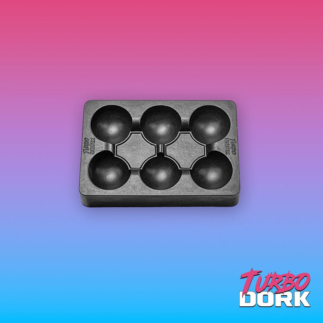 Turbo Dork small black non-stick silicone dry palette with six round wells