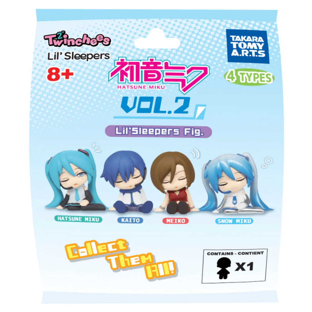 Twinchees Hatsune Miku Lil' Sleepers Vol. 2 blind bag showing the four figures to collect
