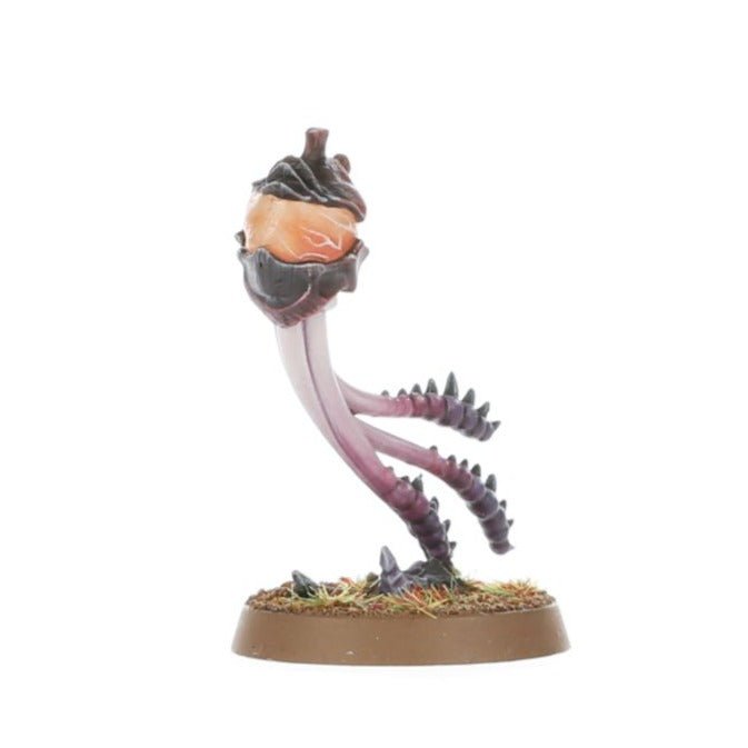 Painted Tyranid Spore Mine with curling tendrils on a 25mm round base