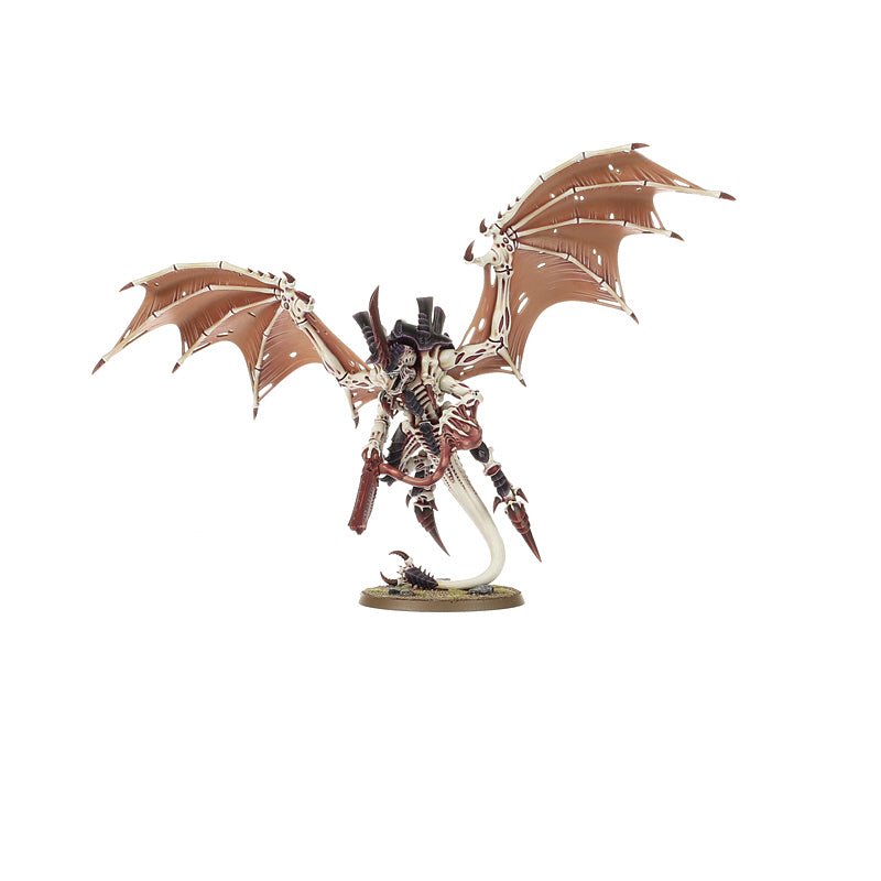 Painted Tyranids Winged Hive Tyrant in flight pose, three-quarter view