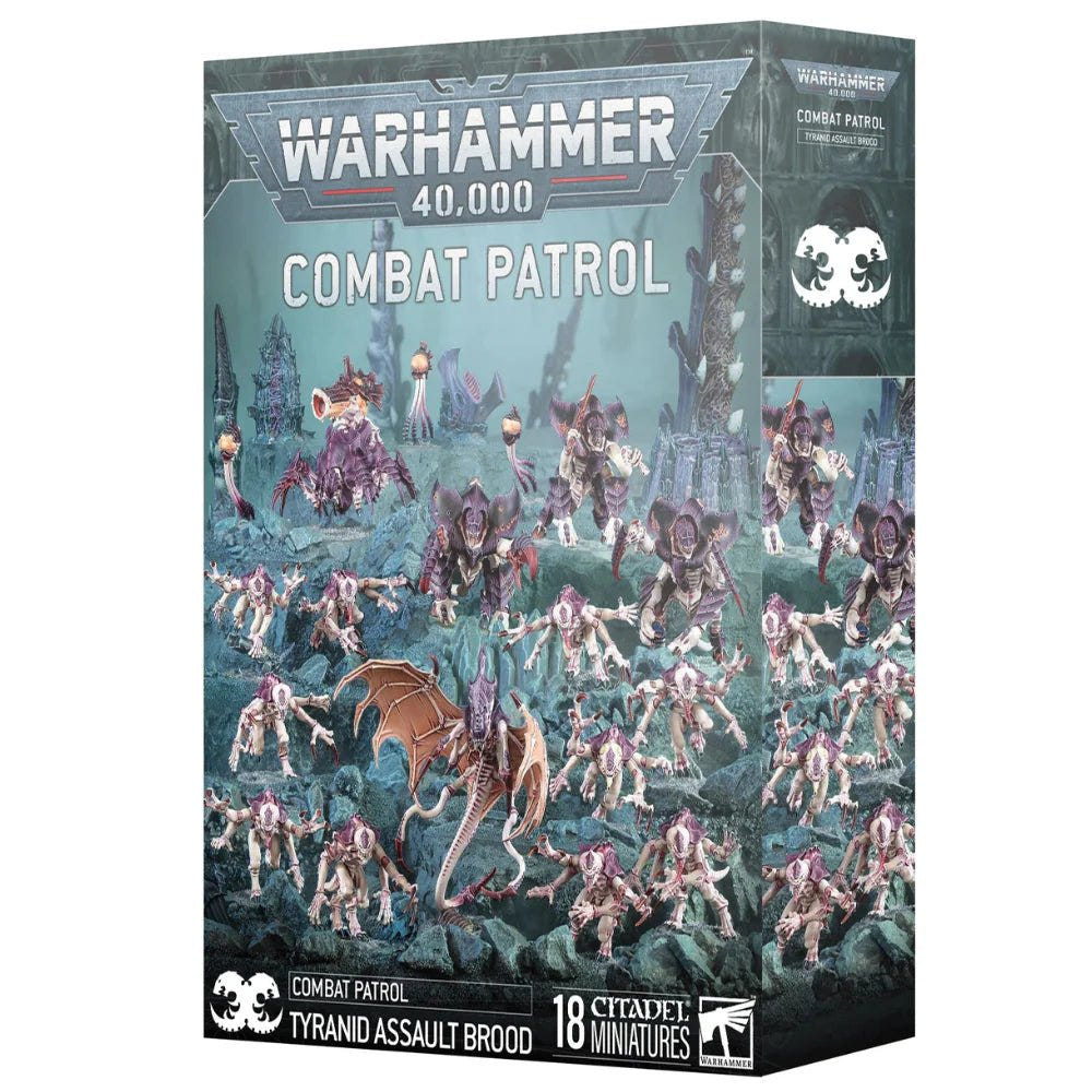 Warhammer 40,000 Combat Patrol: Tyranid Assault Brood box front, 18 Citadel miniatures