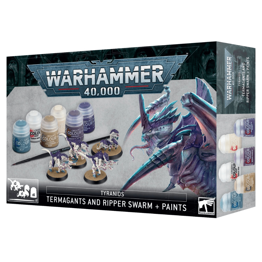 Games Workshop Tyranids Termagants and Ripper Swarm + Paints set box front