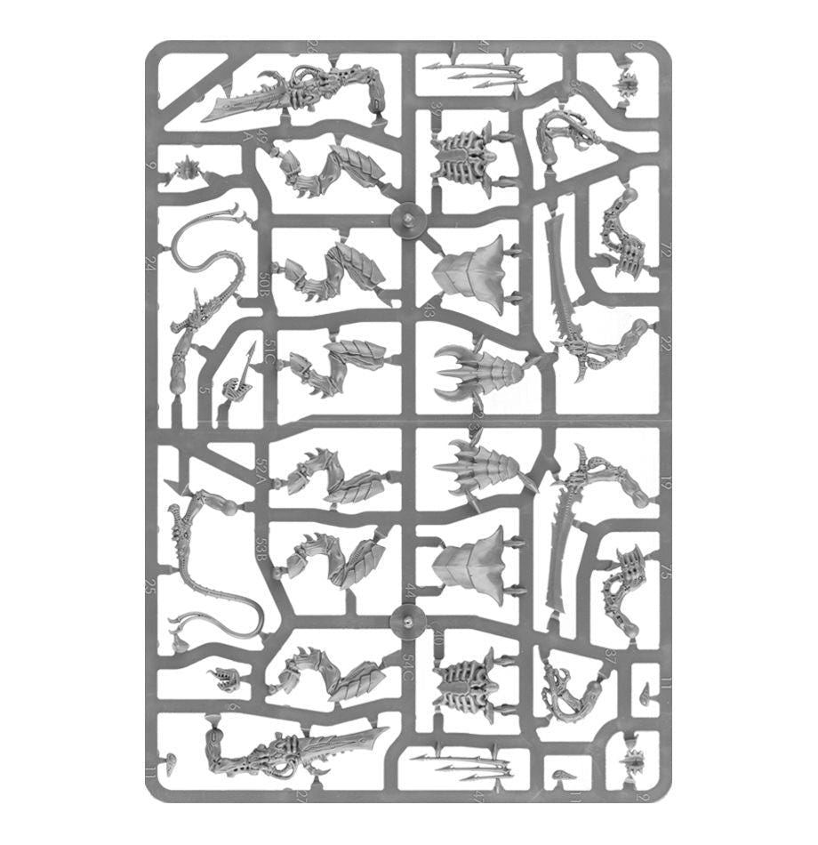 Tyranids Warriors unpainted plastic sprue, frame 2 of 3