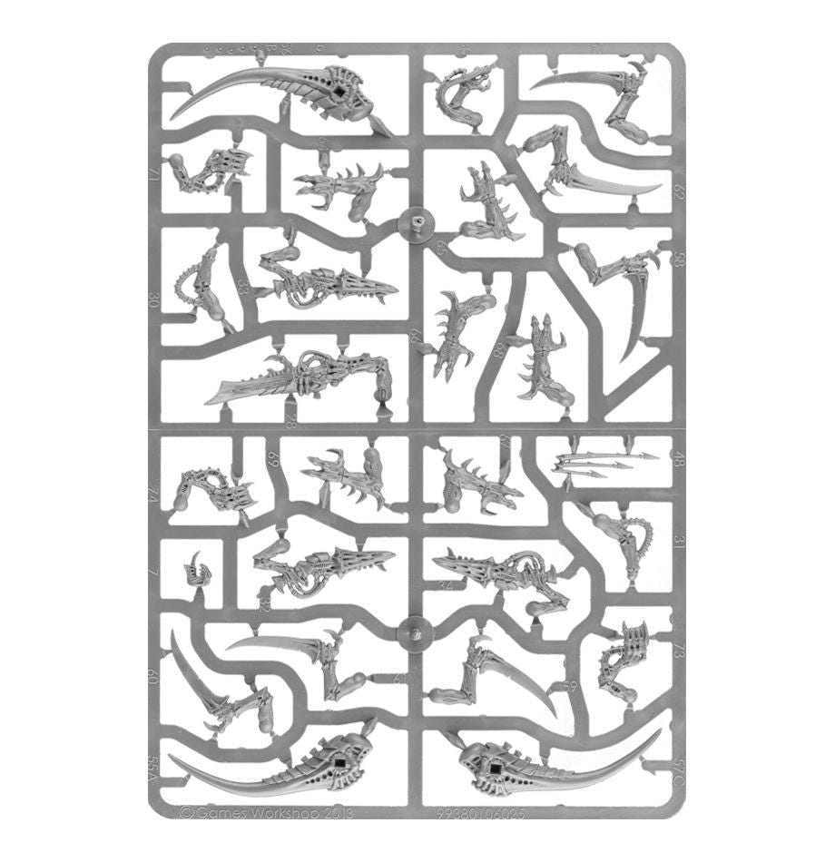 Tyranids Warriors unpainted plastic sprue, frame 1 of 3